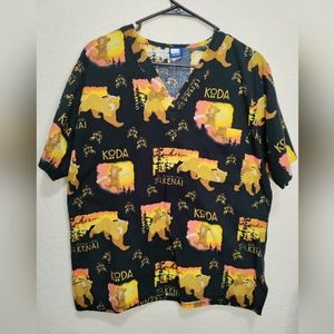 DISNEY BROTHER BEAR SCRUB SHIRT SIZE M